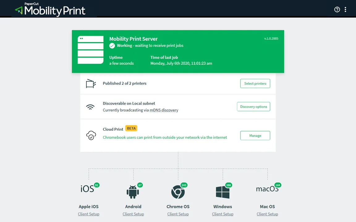 feature mobility print cloud